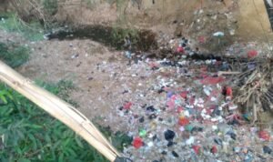 Foto : Kondisi sungai Desa Wotan Kecamatan Pucakwangi yang dipenuhi sampah (Sumber : istimewa)