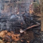 Foto : Saat pemadaman dan pendinginan kandang sapi dan kambing milik Desa Gerit, Kecamatan Cluwak, milik Suwandi (Sumber : Dok. Damkar Pati)