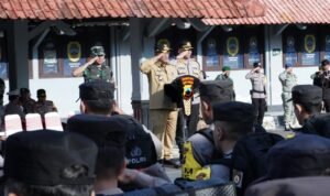 Apel Pergeseran Petugas Keamanan dan Ketertiban (PAM) Tempat Pemungutan Suara (TPS) Pemilu 2024
