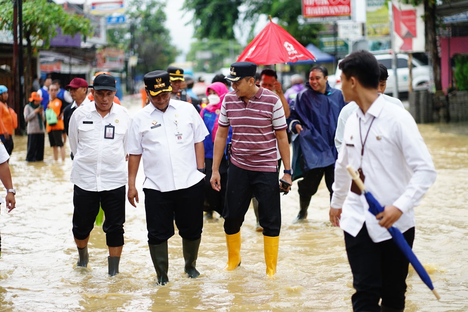 Henggar tinjau banjir