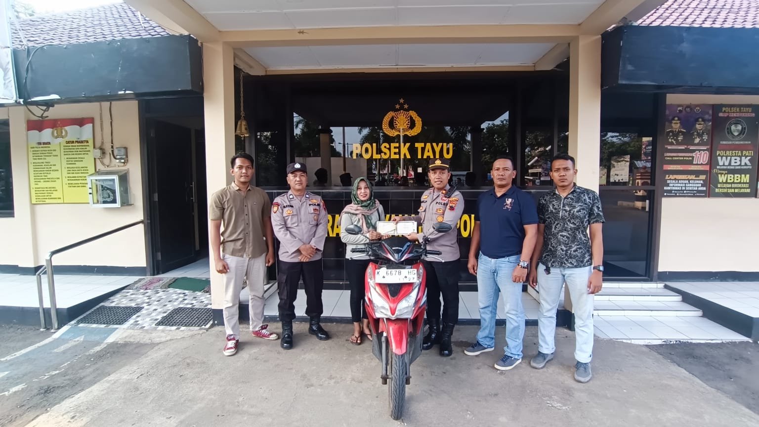 Polsek Tayu kembalikan motor yang sempat dicuri