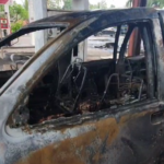 Mobil kebakaran di SPBU (Dok. Pesantenanpati.com)