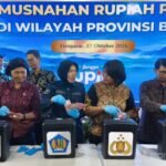 Ribuan Lembar Uang Palsu Capai Rp341 Juta Lebih Dimusnahkan Polda Bali/humas polri