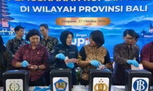 Ribuan Lembar Uang Palsu Capai Rp341 Juta Lebih Dimusnahkan Polda Bali/humas polri